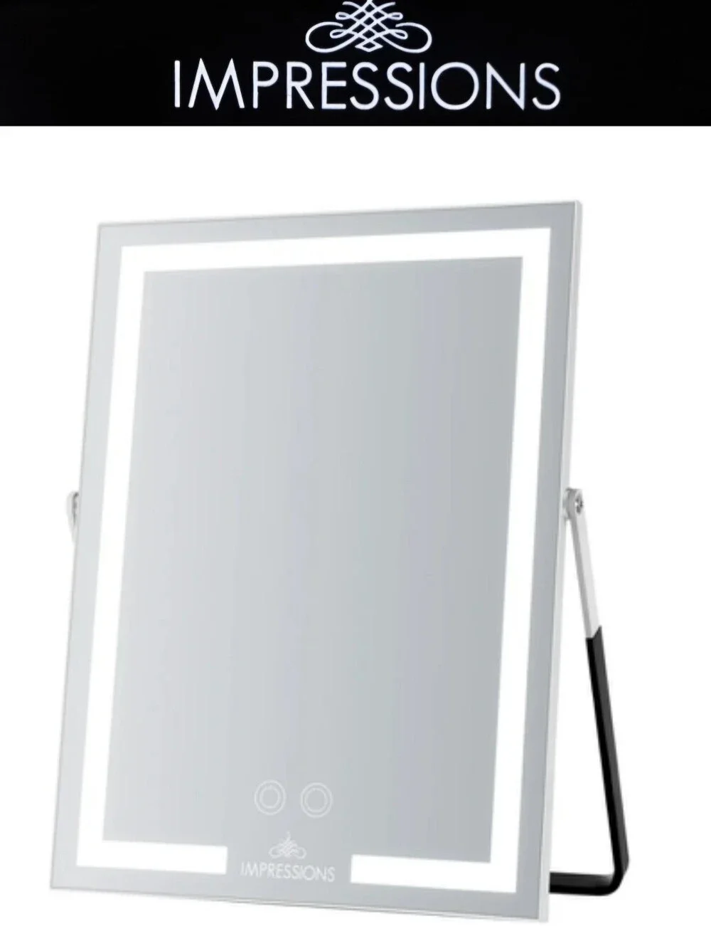 Impressions The Muse Collection Tri Tone LED Easel Makeup Mirror- White